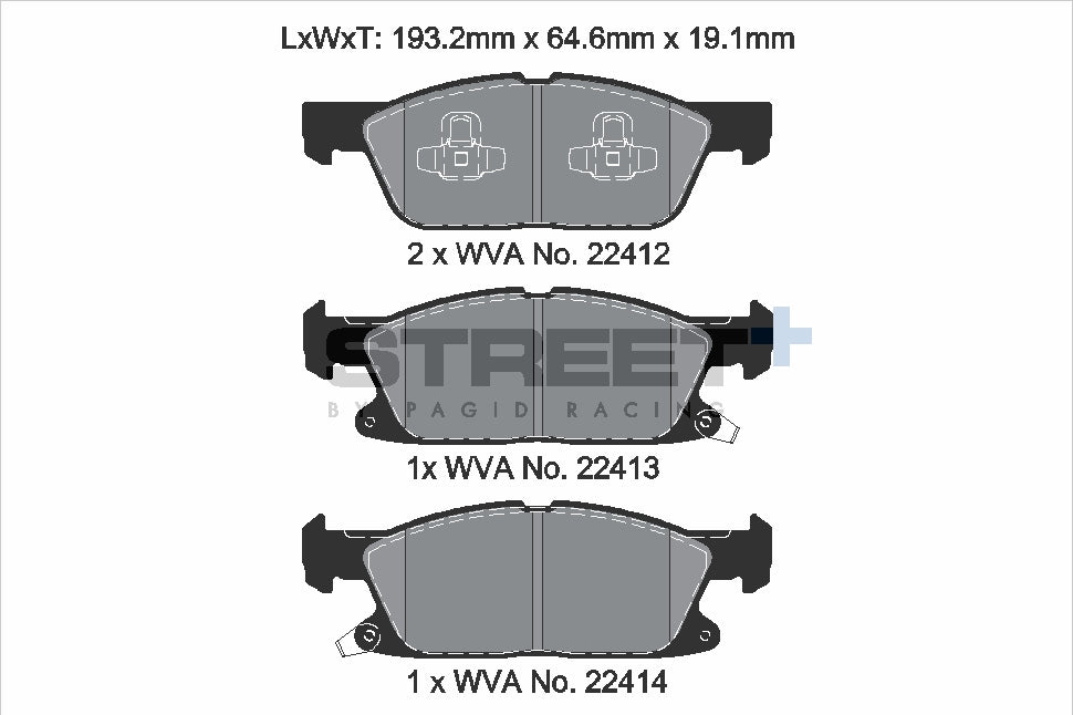 Pagid Racing Street+ Brake Pads - Front | T8236SP2001 - Pagid Racing brake pads