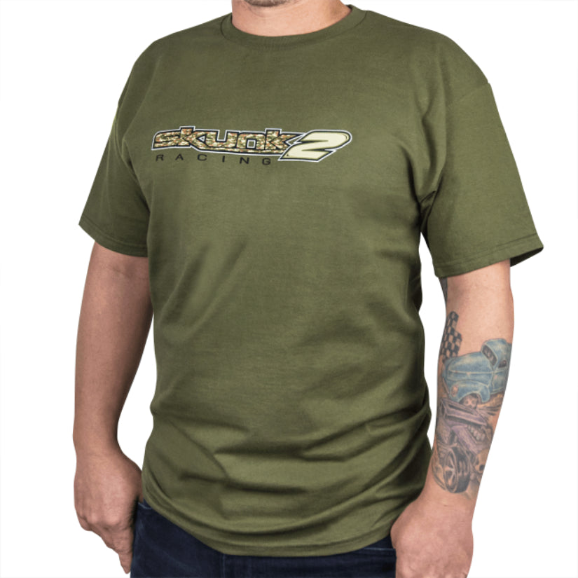 Skunk2 Camo Logo Men's T-Shirt Green LG