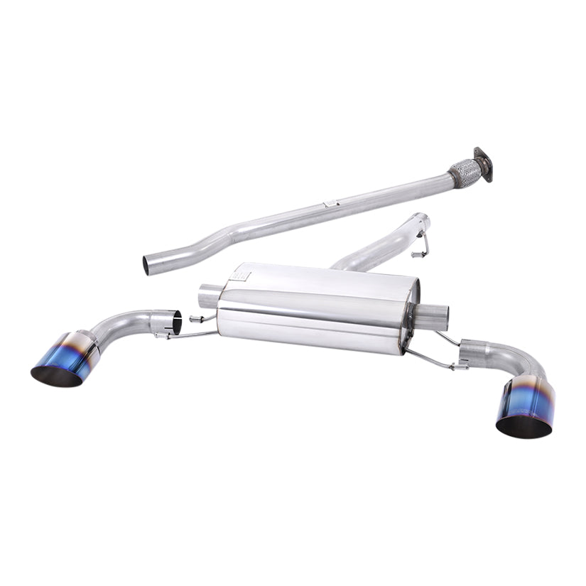 Milltek Toyota GT86 2.0 litre 2012-2021 Secondary Cat-back Exhaust  - Non-Resonated Burnt Titanium Tips