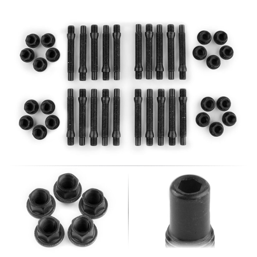 APEX 90MM M14 BMW 5 LUG HEX HEAD STUD KIT - BLACK