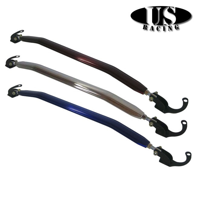 US-Racing Strutbrace Front Upper B-Style Red (Civic 87-01/CRX/Del Sol/Integra)