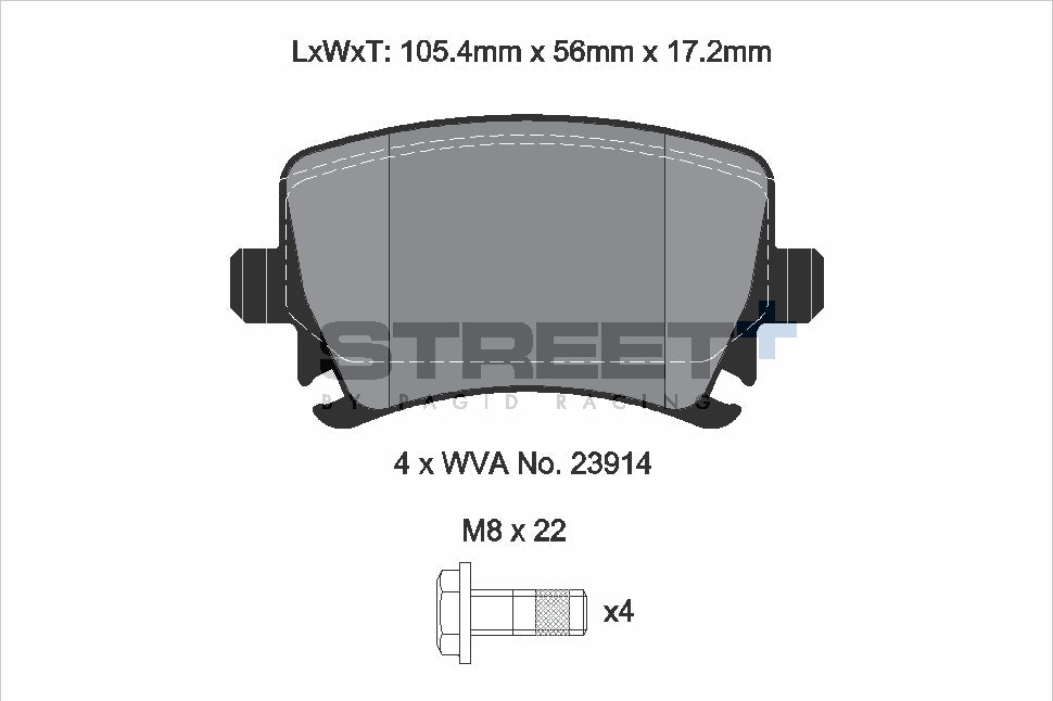 Pagid Racing Street+ Brake Pads - Rear | T8049SP2001 - Pagid Racing brake pads