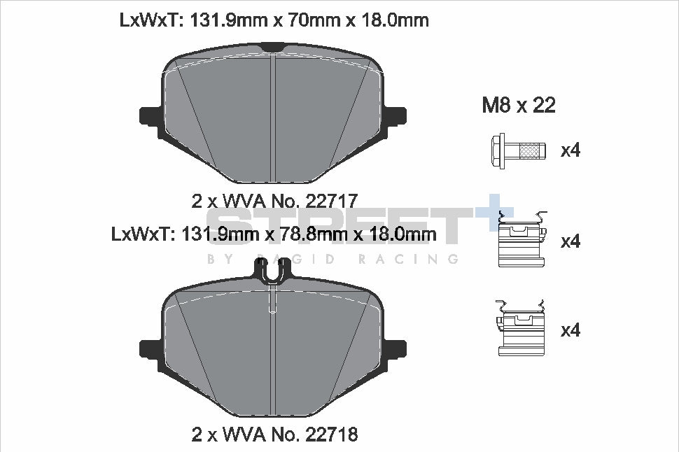 Pagid Racing Street+ Brake Pads - Rear | T8265SP2001 - Pagid Racing brake pads
