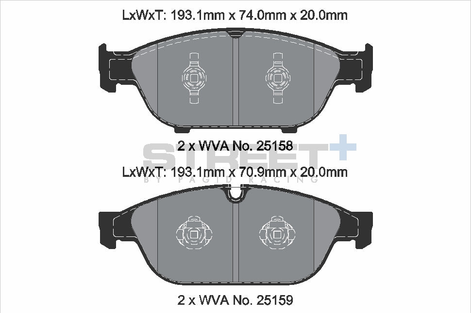 Pagid Racing Street+ Brake Pads - Front | T8109SP2001 - Pagid Racing brake pads