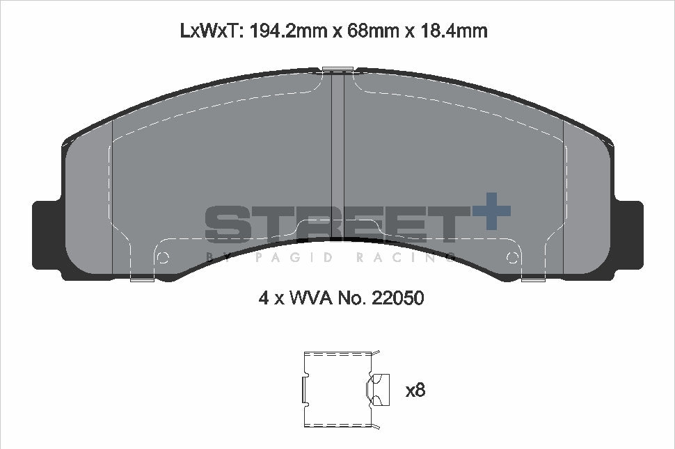 Pagid Racing Street+ Brake Pads - Front | T8208SP2001 - Pagid Racing brake pads