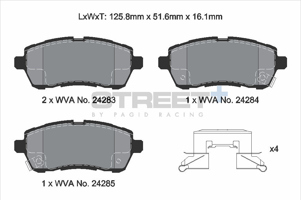Pagid Racing Street+ Brake Pads - Front | T8241SP2001 - Pagid Racing brake pads