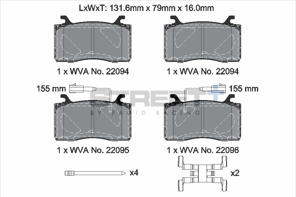 Pagid Racing Street+ Brake Pads - Front | T8284SP2001 - Pagid Racing brake pads
