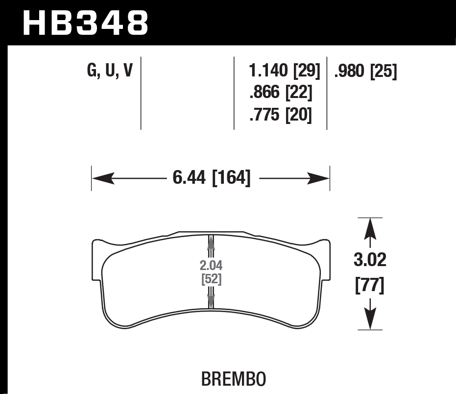 HB348G1.14 - Hawk DTC-60 Brake Pads;