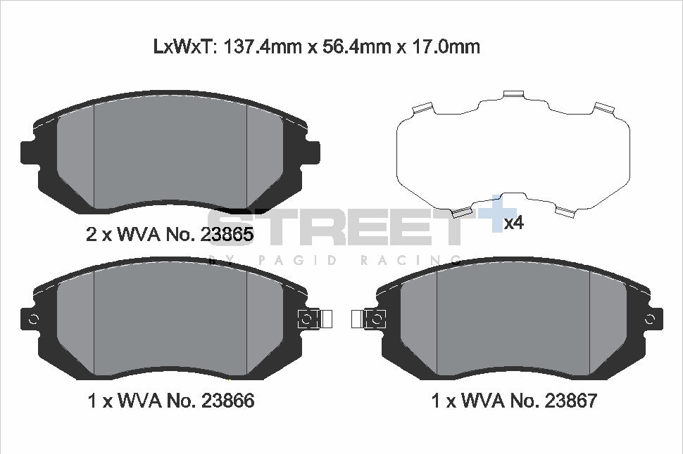 Pagid Racing Street+ Brake Pads - Front | T8047SP2001 - Pagid Racing brake pads