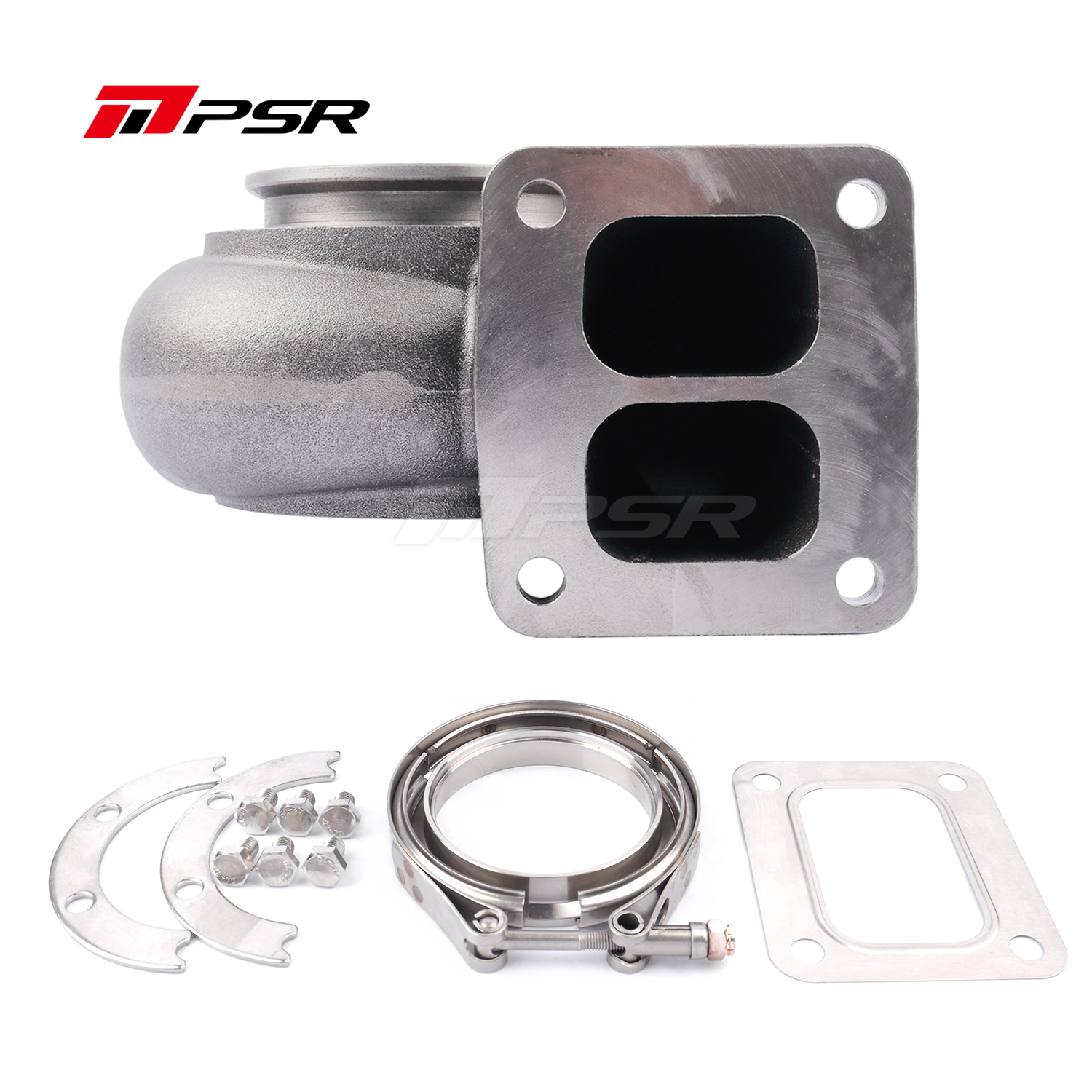 Pulsar Turbo Turbine Housing Drop in Precision PTE Ball Bearing Turbo 6870 - 1.0A/R, T4 Divided Inelt, V-band Outlet by Pulsar Turbo available at Torque Lab