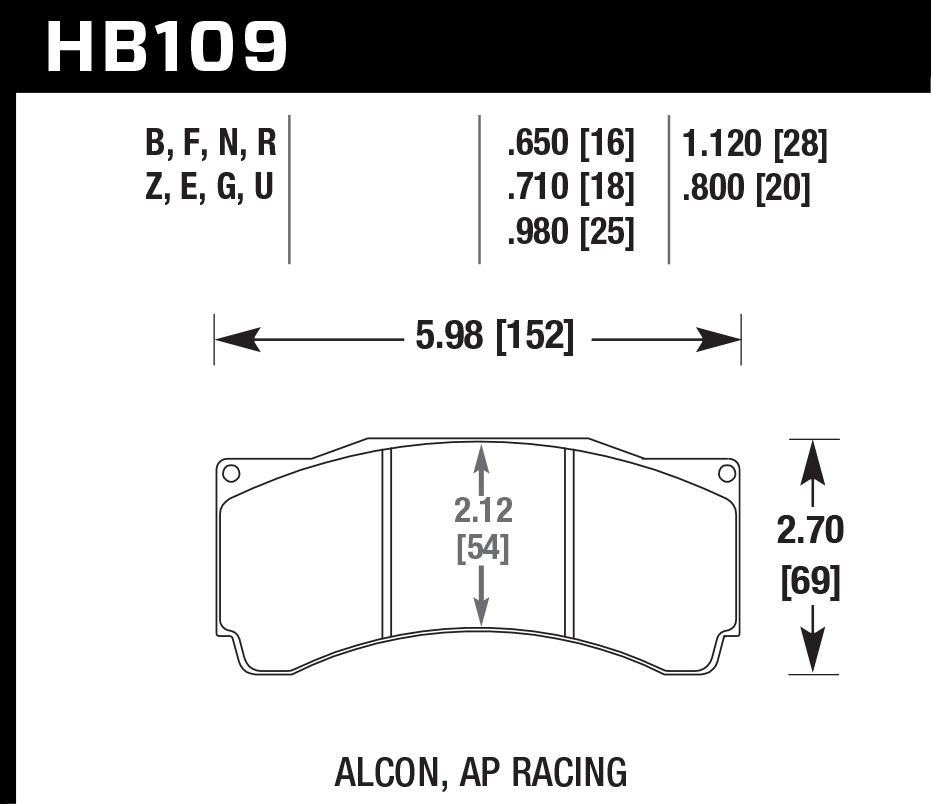 HB109B.710 - Hawk HPS 5.0 Brake Pads;