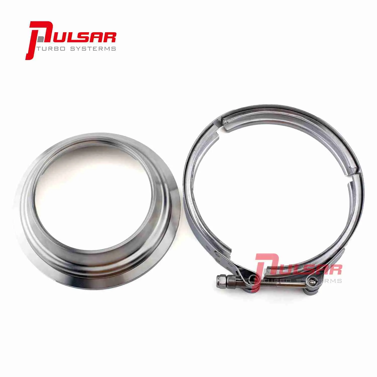PULSAR 400 T6 Turbo 5 to 4" Stainless Steel Flange Clamp Kit - Flange & Clamp by Pulsar Turbo available at Torque Lab