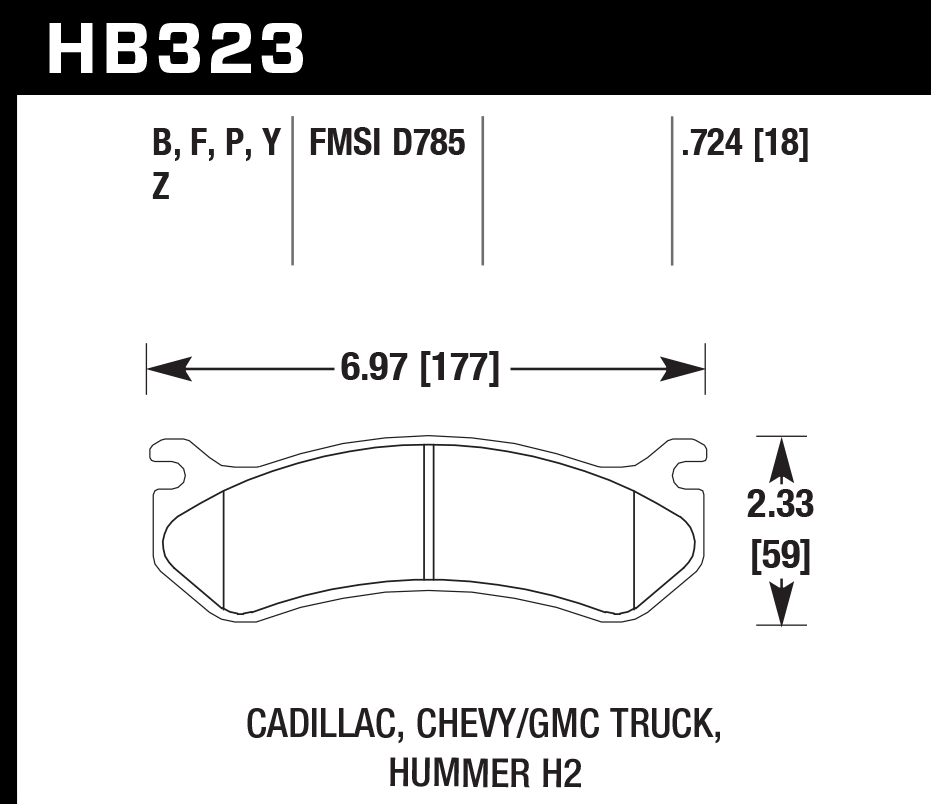 HB323P.724 - Hawk SuperDuty Brake Pads; Front
