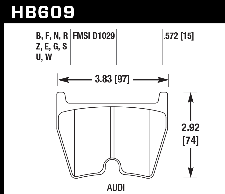 HB609D.572 - Hawk ER-1 Brake Pads; Front