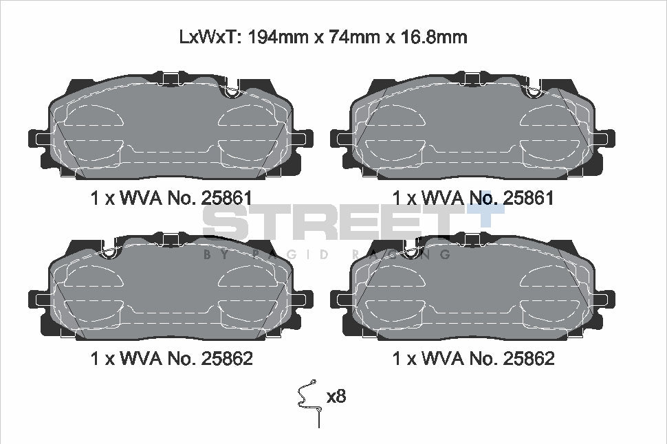 Pagid Racing Street+ Brake Pads - Front | T8233SP2001 - Pagid Racing brake pads