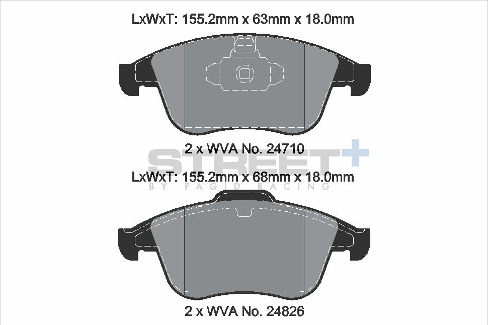 Pagid Racing Street+ Brake Pads - Front | T8191SP2001 - Pagid Racing brake pads