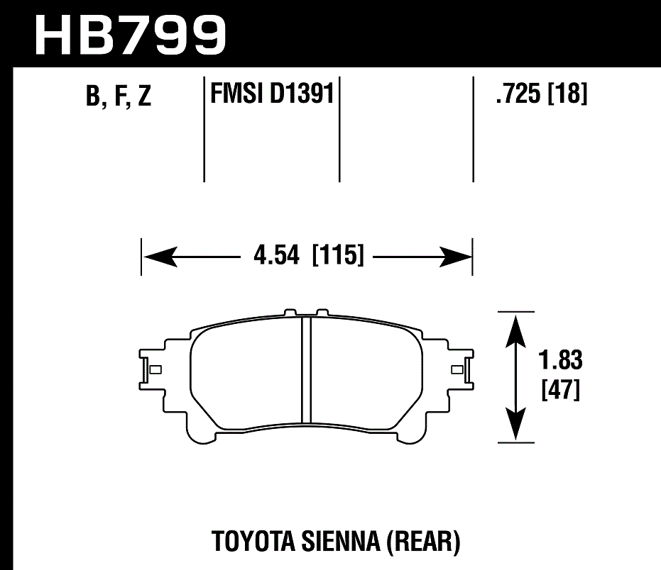 HB799Z.597 - Hawk PC Brake Pads; Rear