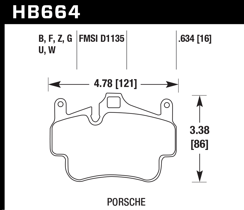 HB664B.634 - Hawk HPS 5.0 Brake Pads; Front