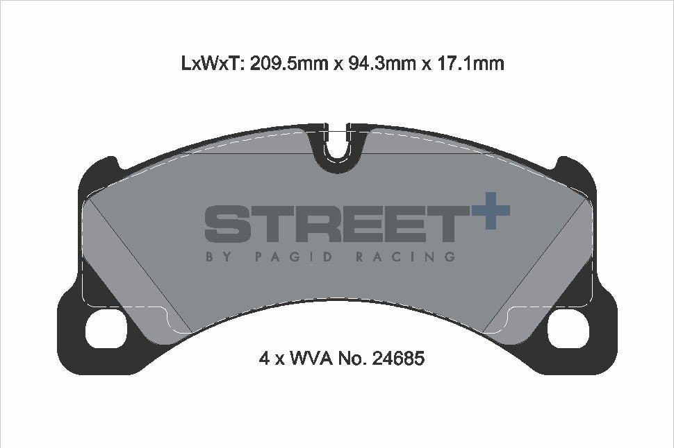 Pagid Racing Street+ Brake Pads - Front | T8087SP2001 - Pagid Racing brake pads