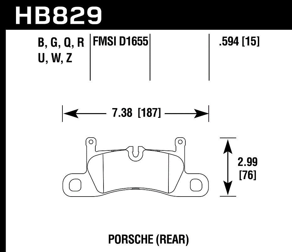 HB829Z.594 - Hawk PC Brake Pads; Rear
