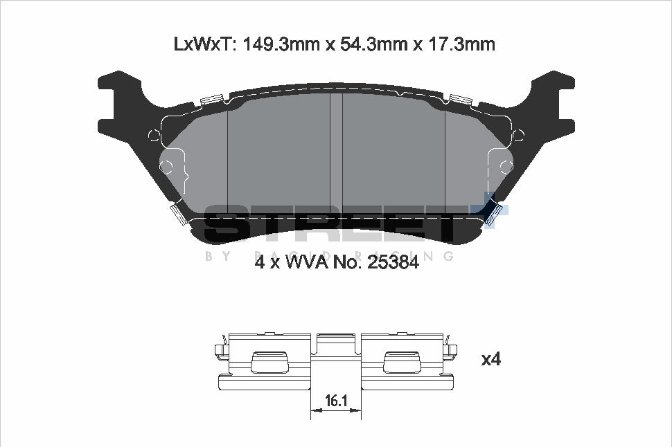 Pagid Racing Street+ Brake Pads - Rear | T8220SP2001 - Pagid Racing brake pads