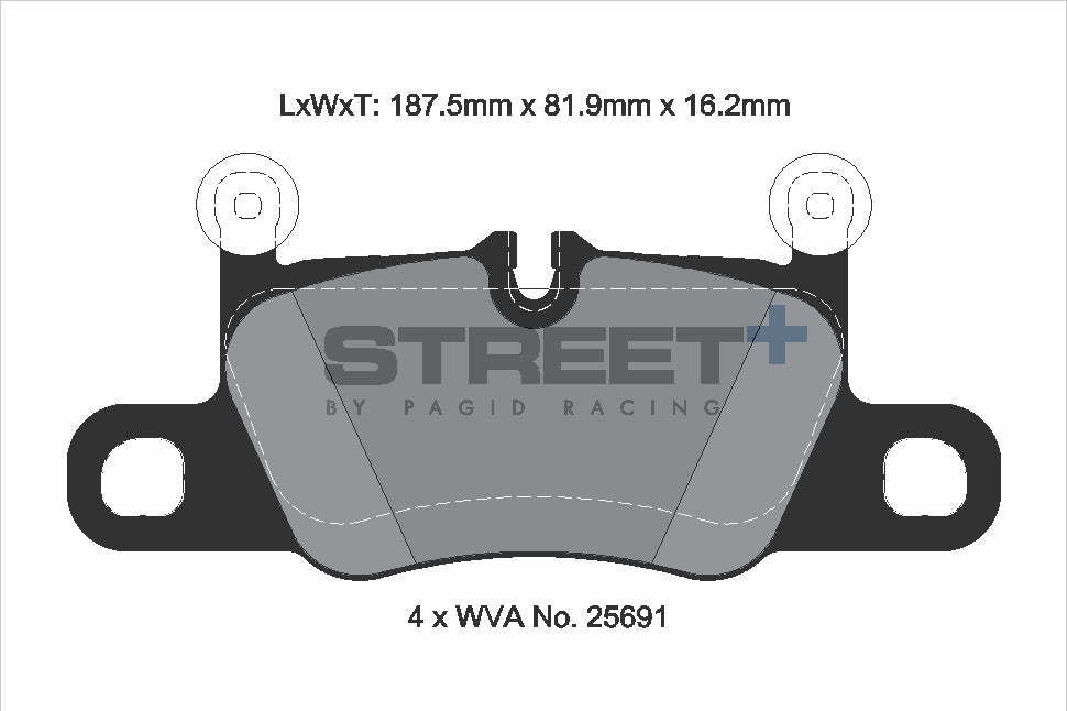 Pagid Racing Street+ Brake Pads - Rear | T8275SP2001 - Pagid Racing brake pads