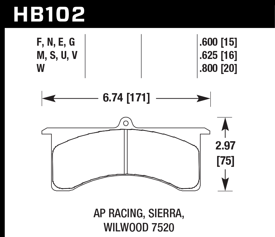 HB102D.800 - Hawk ER-1 Brake Pads;