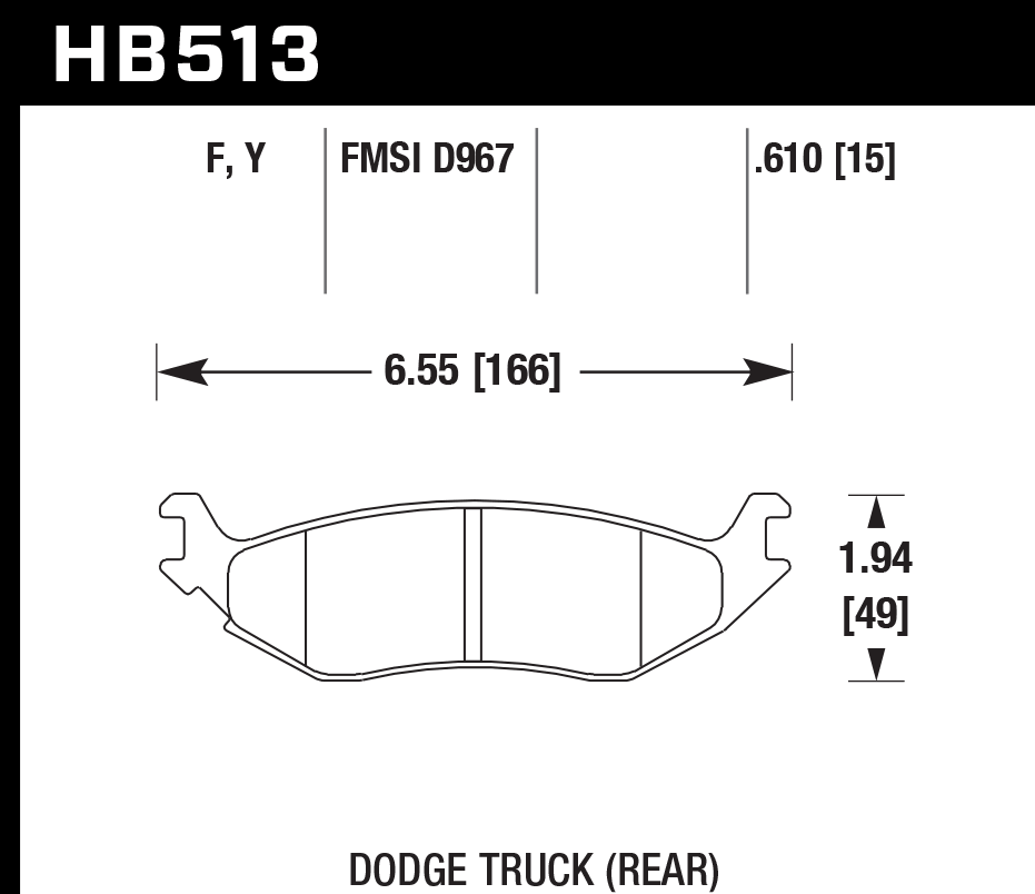 HB513Y.610 - Hawk LTS Brake Pads; Rear