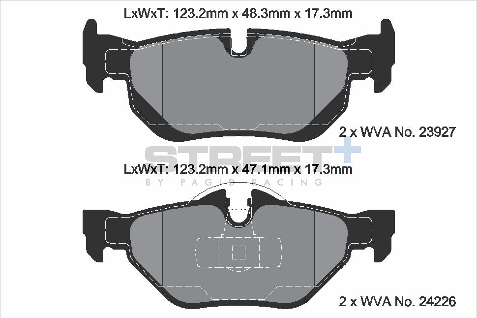 Pagid Racing Street+ Brake Pads - Rear | T8051SP2001 - Pagid Racing brake pads