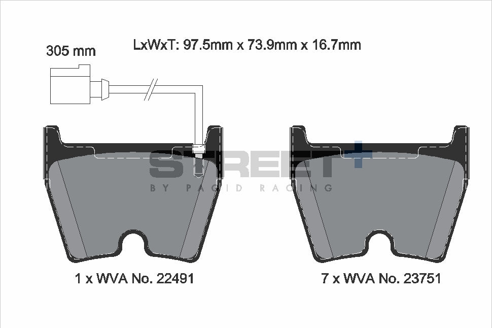 Pagid Racing Street+ Brake Pads - Front | T8306SP2001 - Pagid Racing brake pads