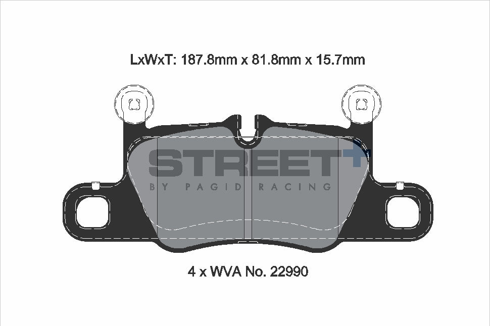 Pagid Racing Street+ Brake Pads - Rear | T8272SP2001 - Pagid Racing brake pads