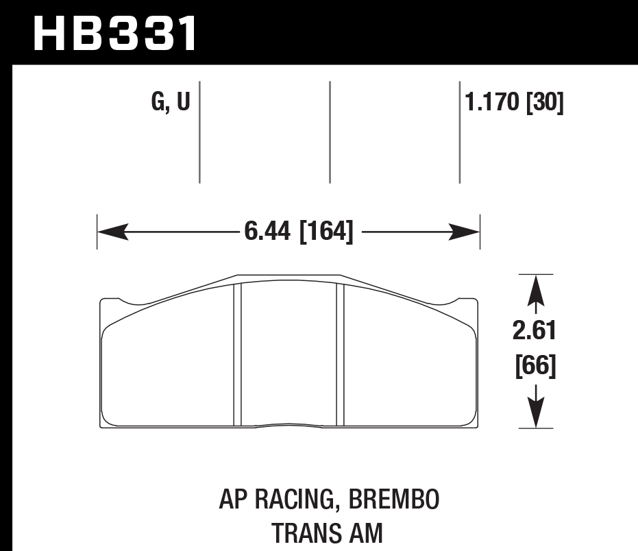 HB331U1.17 - Hawk DTC-70 Brake Pads;