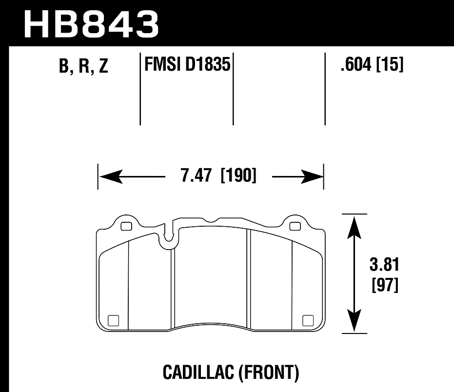 HB843B.604 - Hawk HPS 5.0 Brake Pads; Front