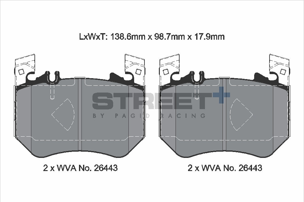 Pagid Racing Street+ Brake Pads - Front | T8313SP2001 - Pagid Racing brake pads