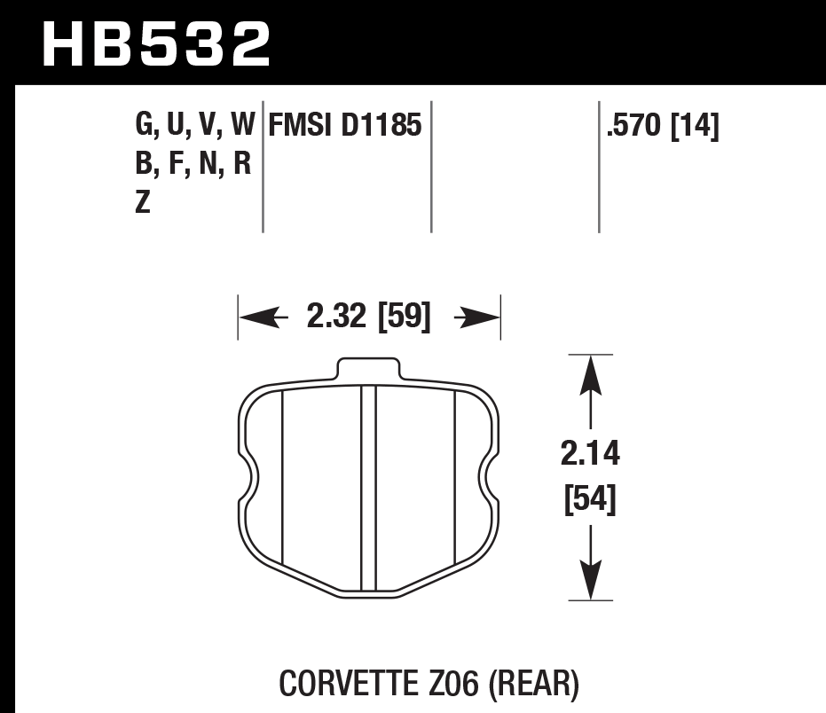 HB532N.570 - Hawk HP Plus Brake Pads; Rear