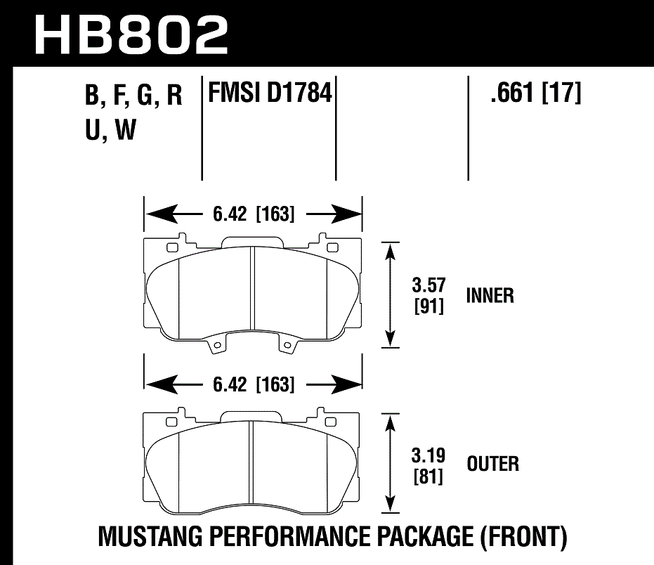 HB802U.661 - Hawk DTC-70 Brake Pads; Front