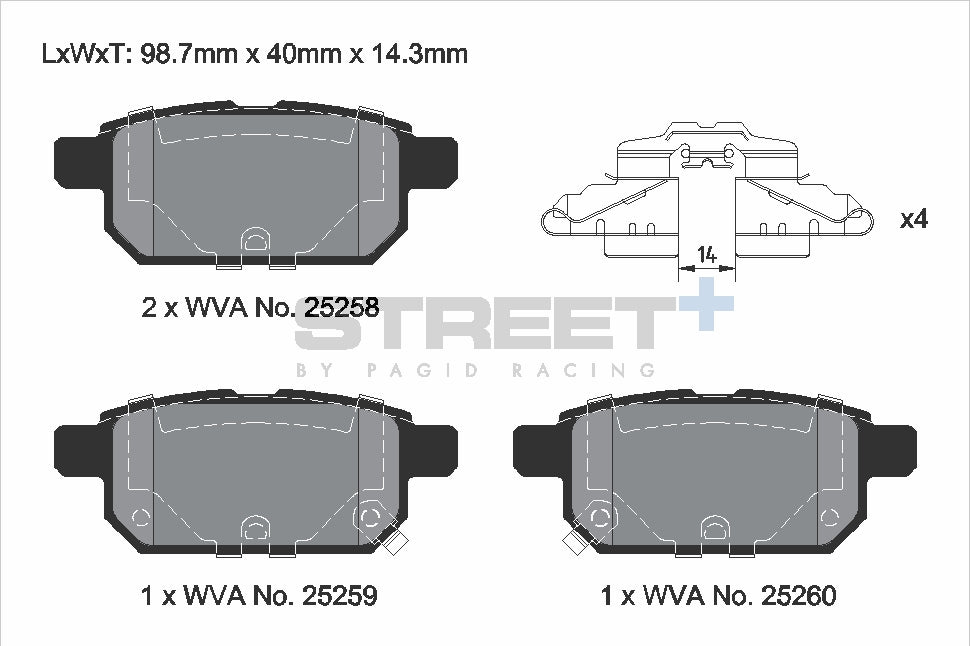 Pagid Racing Street+ Brake Pads - Rear | T8242SP2001 - Pagid Racing brake pads