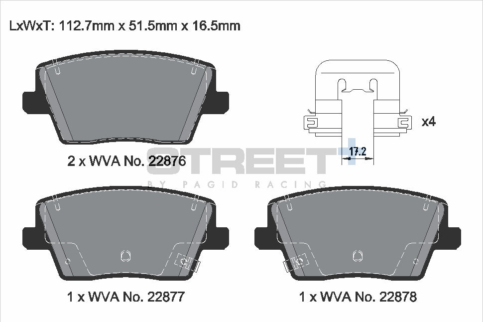 Pagid Racing Street+ Brake Pads - Rear | T8230SP2001 - Pagid Racing brake pads