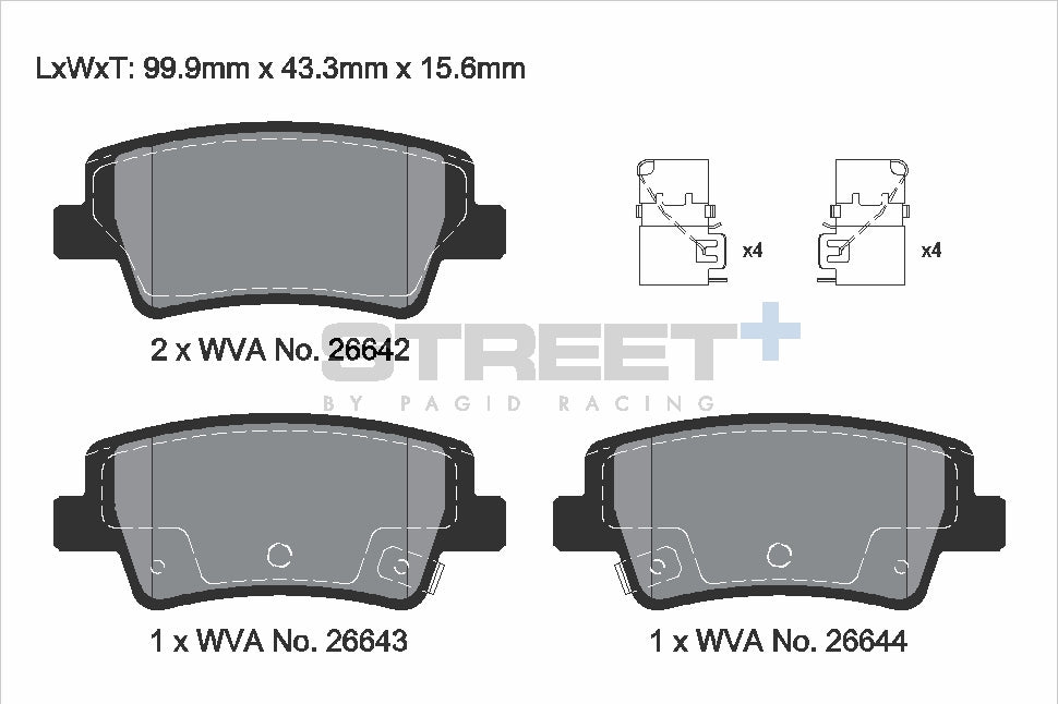 Pagid Racing Street+ Brake Pads - Rear | T8243SP2001 - Pagid Racing brake pads