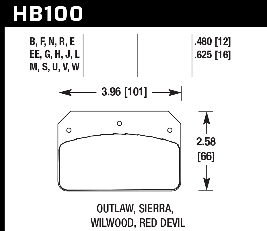 HB100E.625 - Hawk Blue 9012 Brake Pads;