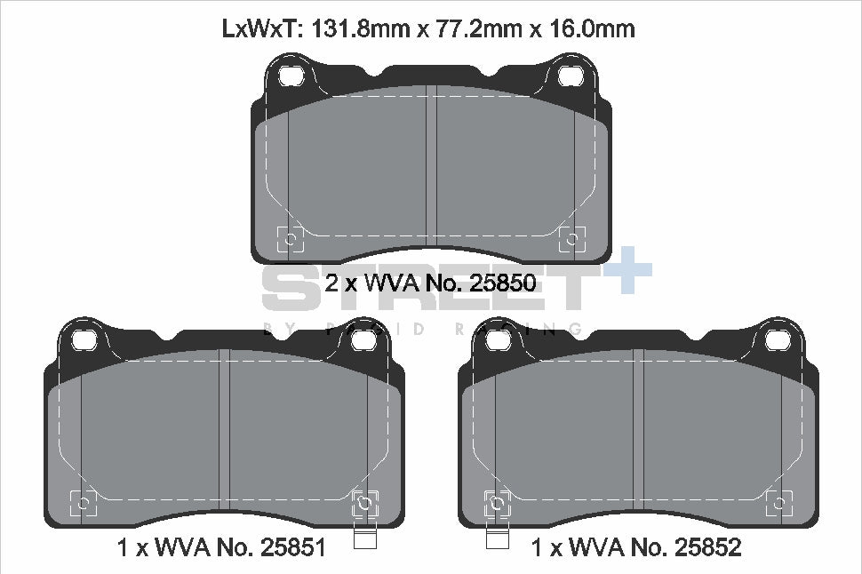 Pagid Racing Street+ Brake Pads - Front | T8200SP2001 - Pagid Racing brake pads