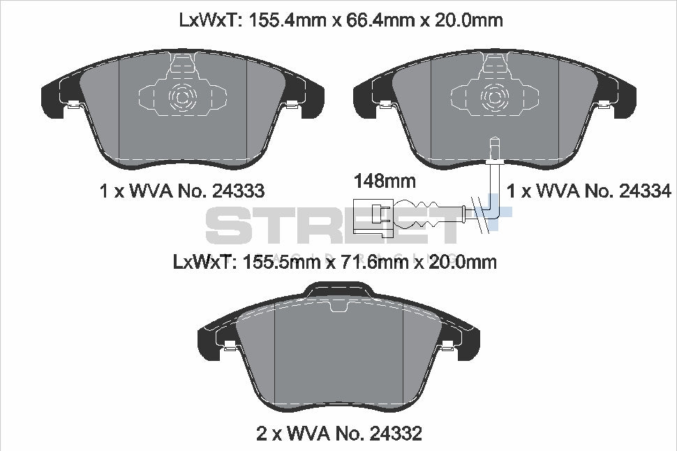 Pagid Racing Street+ Brake Pads - Front | T8219SP2001 - Pagid Racing brake pads