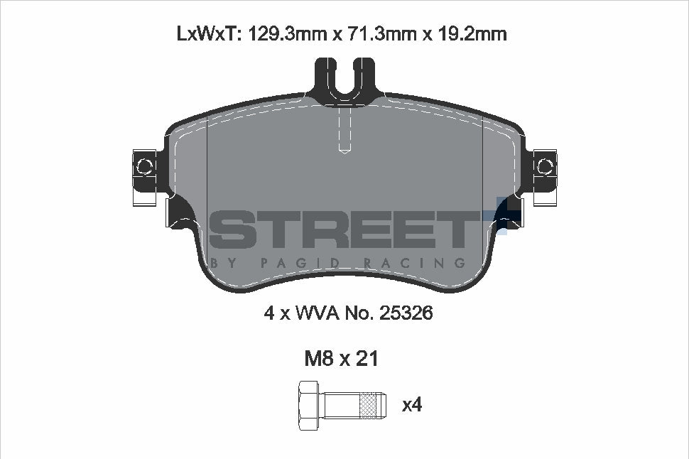 Pagid Racing Street+ Brake Pads - Front | T8216SP2001 - Pagid Racing brake pads