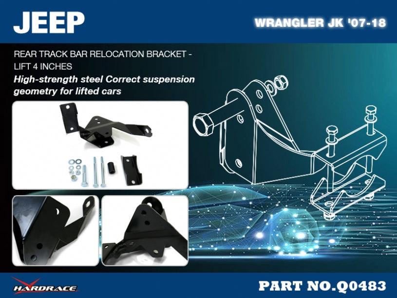 Rear Track Bar Relocation Bracket Jeep Wrangler, Wrangler unlimited