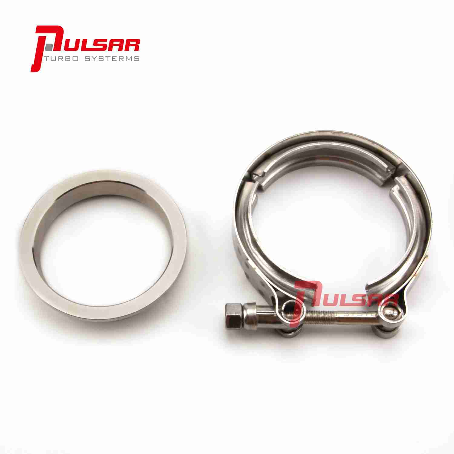 Pulsar Turbo 3'' Stainless Steel V-Band Flange &amp; Clamp Kit for Precision Turbo T4 T67 T72 T76 164376101