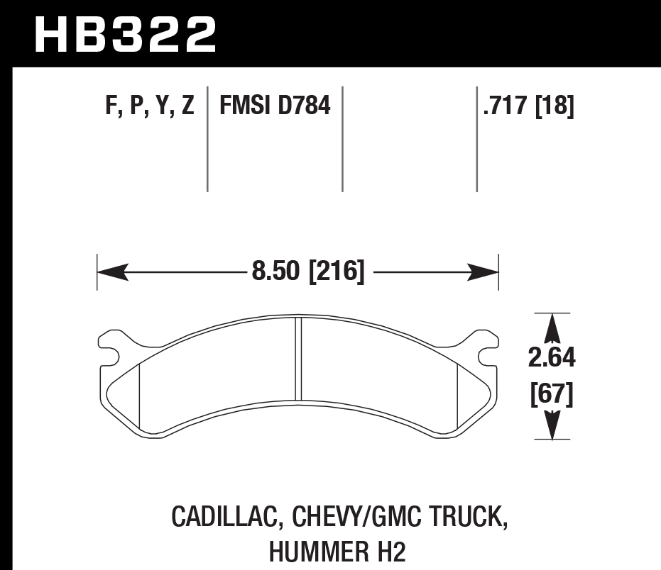 HB322Y.717 - Hawk LTS Brake Pads; Rear