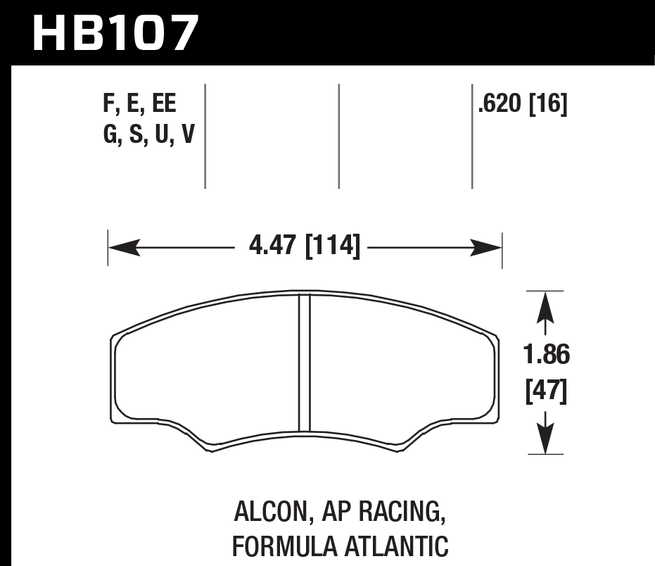 HB107U.620 - Hawk DTC-70 Brake Pads;