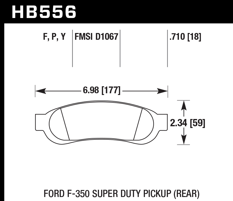 HB556P.710 - Hawk SuperDuty Brake Pads; Rear