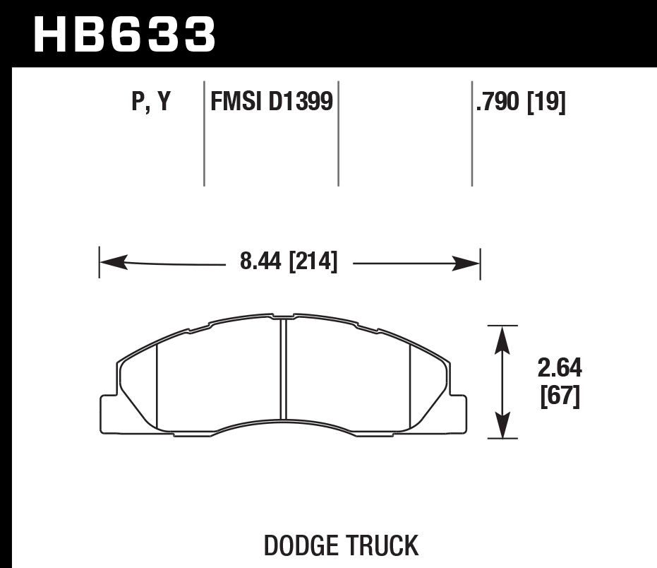 HB633P.790 - Hawk SuperDuty Brake Pads; Front