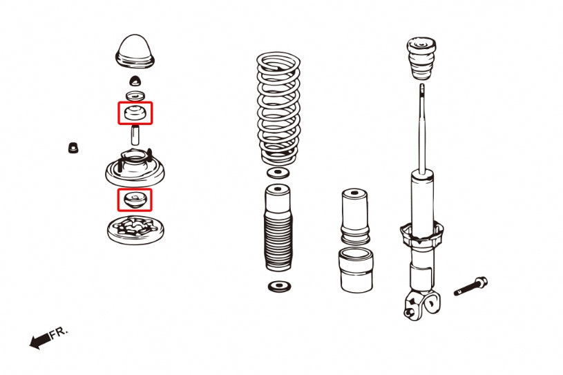 Reinforced Tpv Upper & Lower Strut Mount Bush Honda